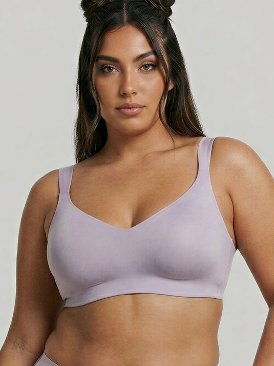 Enamor Innovations Pure Ease Women's, Ultra Smoothening Full Support Everyday Bra - No-Pinch, No-Dig Non Padded, Wirefree, Full Coverage  - F121 (Available in Plus Sizes) (Silver Lilac)