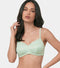 Enamor Soft Girl Floral Women's Padded Bra, Wire-Free, Medium Coverage, Lace Everyday Bra - SMB05 (Smoke Green)