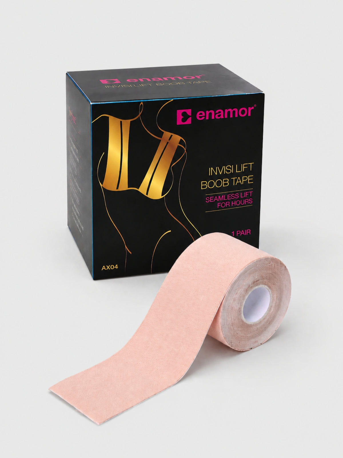 Enamor Invisi Lift Boob Tape – AX04, Seamless Lift, 12-Hour Hold, Sweat Proof Support (Nude)