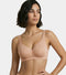 Enamor Bamboo Cotton IO05, Plunge, Everyday Women's T-Shirt Bra - 3X Softer, 4X more Absorbent & Antimicrobial, Padded, Wirefree, High Coverage (Honey Beige)