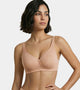 Enamor Bamboo Cotton IO05, Plunge, Everyday Women's T-Shirt Bra - 3X Softer, 4X more Absorbent & Antimicrobial, Padded, Wirefree, High Coverage (Honey Beige)