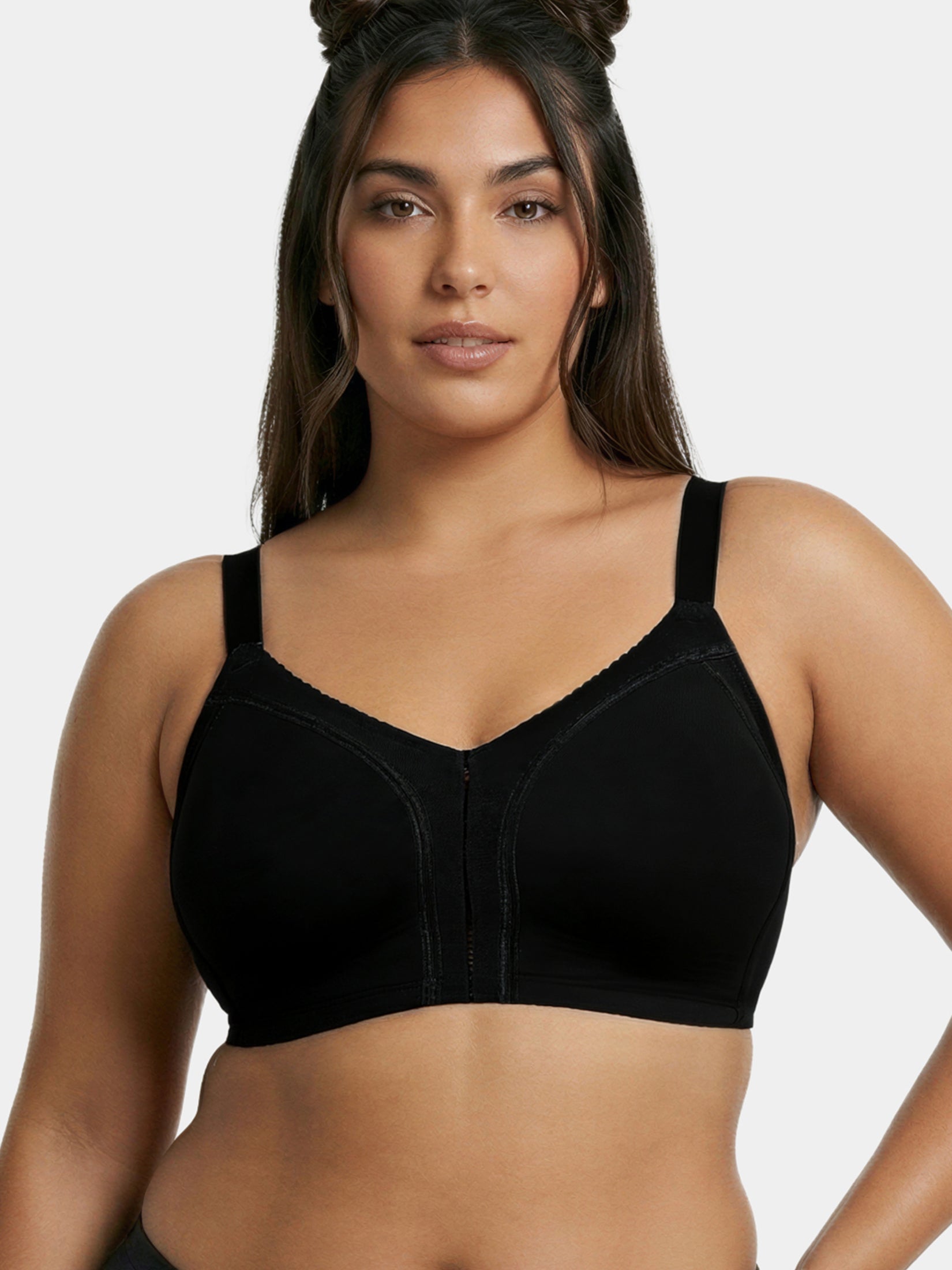 Enamor Innovations Transform M-Frame, Contour Superlift, Jiggle control  Full Support Women's  Bra - Non Padded, Wirefree, Full Coverage - F097 (Available in Plus Sizes) (Black)