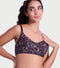 Enamor Full Support Modal T-Shirt Bra - Padded, Non-Wired, Full Coverage - A177 (Black Bouquet Print)