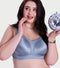 Enamor Full Figure Satin Minimizer Bra - Non-Padded, Non-Wired, High Coverage - F148 (Chrome Grey)