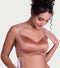 Enamor Curve Enhancing Satin T-Shirt Bra - Padded, Non-Wired, High Coverage - F184 (Mocha Brown)
