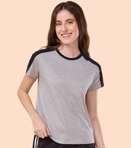 Enamor E306 Basic Cut and Sew Tee - Short Sleeve Cotton T-Shirt with Classic Cut & Sew Detail