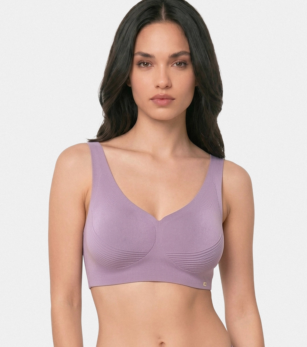 Enamor Innovations Invisi Encircle Lift, Ultra Smooth, Bonded, Slip-on, Women's T-Shirt Bra - Seamless, No-Pinch, No-Dig, Padded, Wirefree, High Coverage - IO01 (Fair Orchid)
