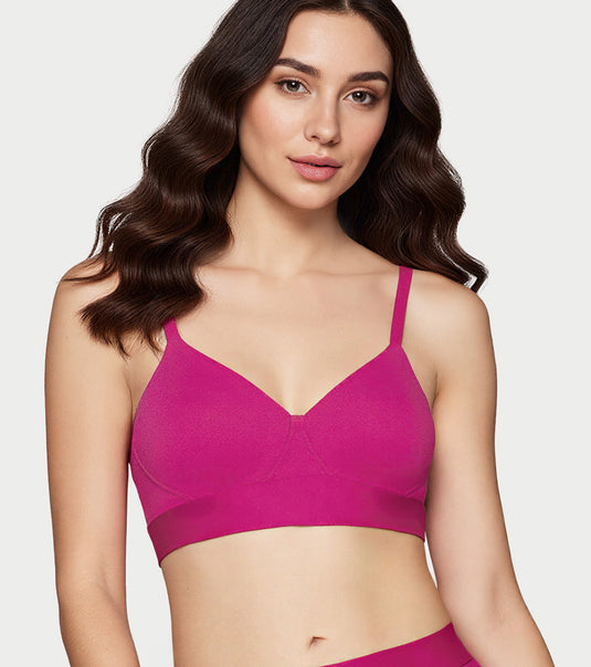 Enamor The Flex T-Shirt Bra for Women Padded, Wire-Free, Medium Coverage, Cotton Everyday Bra - SMB01 (Queen Pink)