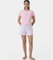 Enamor Drawstring Mid Thigh Length Mid Rise Basic Shorts - Relaxed Fit, Super Soft Cotton - E062 (Lavender Fog)