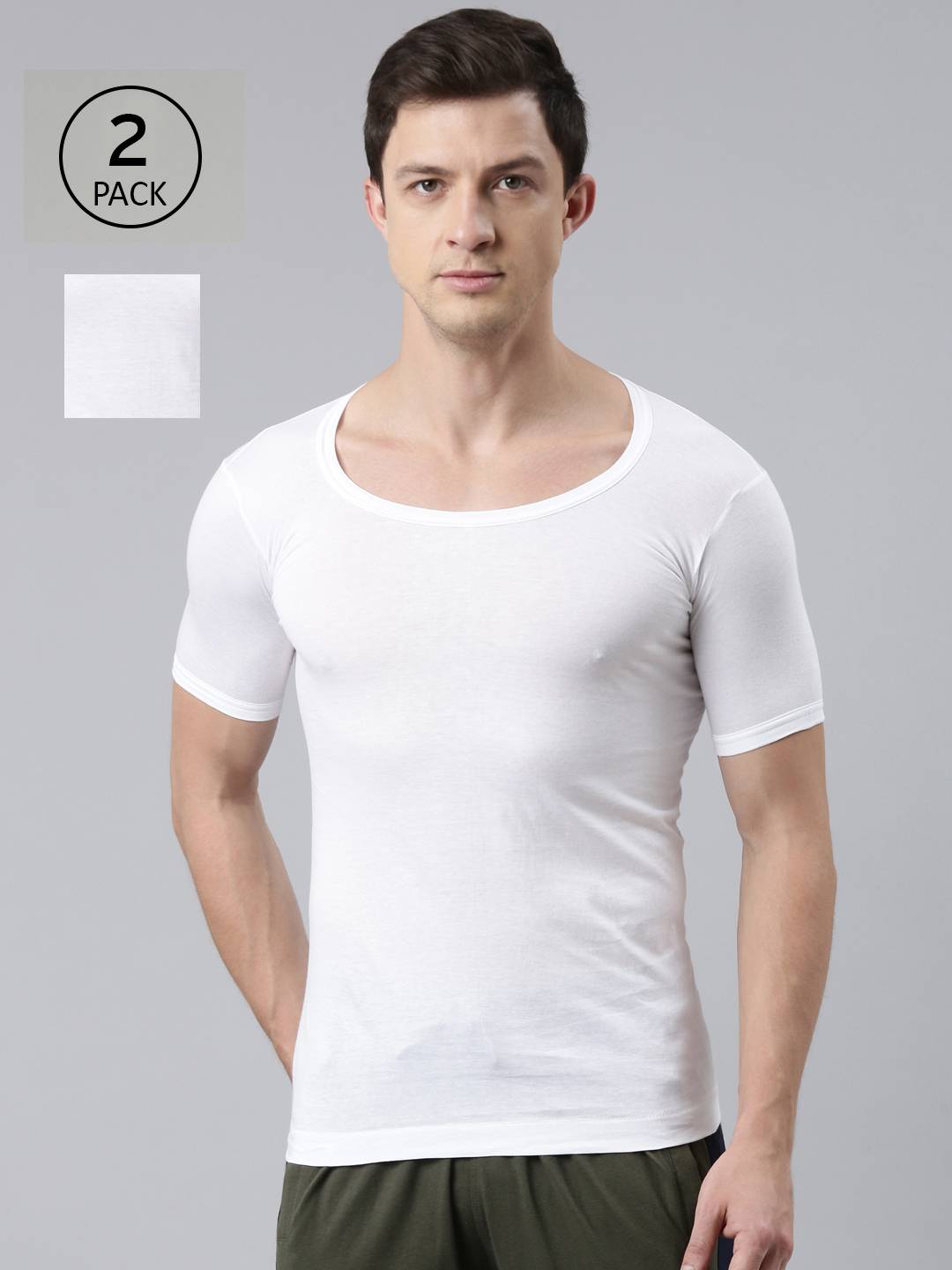 Dixcy Scott Originals Men’s White Vest Modern Fit Solid innerwear
