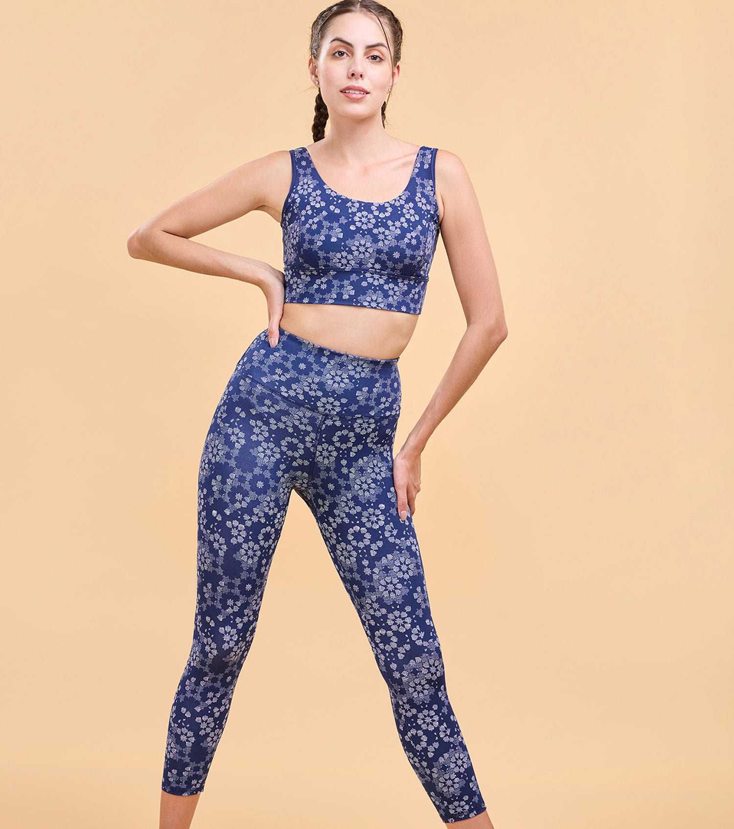 Enamor A607 Printed Legging - High-Waisted 7/8 Length Dry Fit Leggings with Stylish Prints