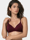 Enamor Supima Cotton Women's Plunge Lift Everyday T-Shirt Bra - Extra Comfort, Padded, Wirefree, Medium Coverage - A039 (Grapewine)