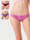 Enamor CB09 Chic Cotton, All Day Comfort, Low Waist Bikini Panty for Women - Inner Elastic, Regular Coverage- Pack of 3 (Multicolorprint)