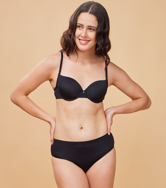 Enamor Perfect Lift Women's Everyday Fashion Plunge-Balconette T-Shirt Bra - Padded, Wired, Medium Coverage - F133