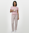 Enamor Mid Rise Full Length Adjustable drawstring Hangout Pant For Women - Relaxed Fit, Combed Cotton - E4A5 (Pink/Grey Checks)