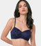 Enamor Soft Girl Floral Women's Padded Bra, Wire-Free, Medium Coverage, Lace Everyday Bra - SMB05 (Navy)