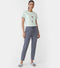 Enamor Mid Rise 7/8th length Drawstring Closure Travel Pants For Women - Relaxed Fit, Quick Dry, Antimicrobial - E068 (Turbulence)