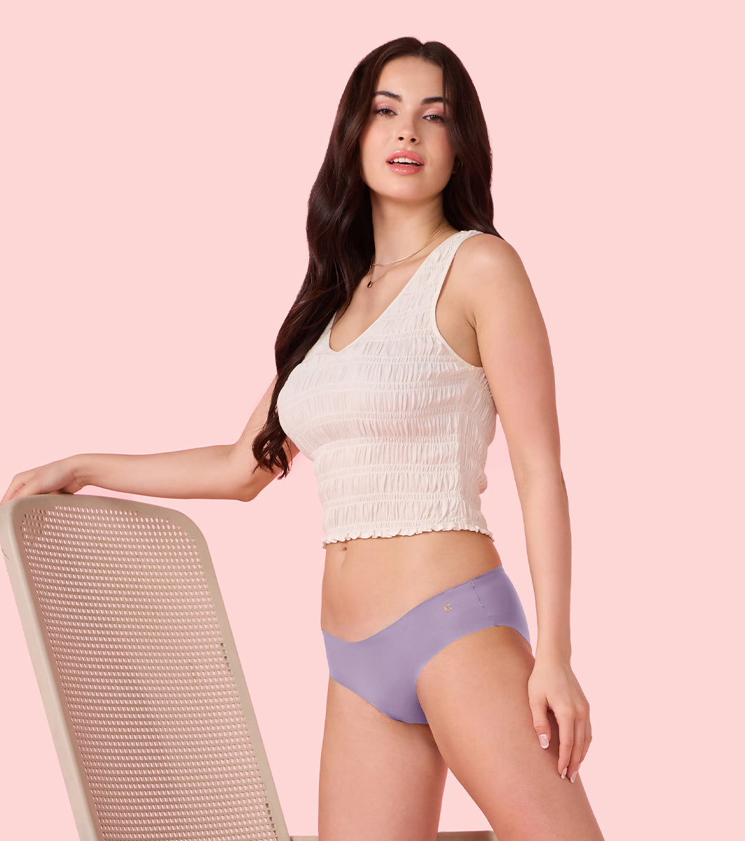 Enamor Innovations Invisi, All Day Comfort, Low Waist Bikini Panty for Women - Free Cut, Regular Coverage - PB40 (Fair Orchid)