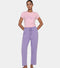 Enamor Mid Rise Regular Length Adjustable Drawstring Basic Home Lounge Pant for Women - Relaxed fit - E404 (Purple Haze)