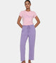 Enamor Mid Rise Regular Length Adjustable Drawstring Basic Home Lounge Pant for Women - Relaxed fit - E404 (Purple Haze)