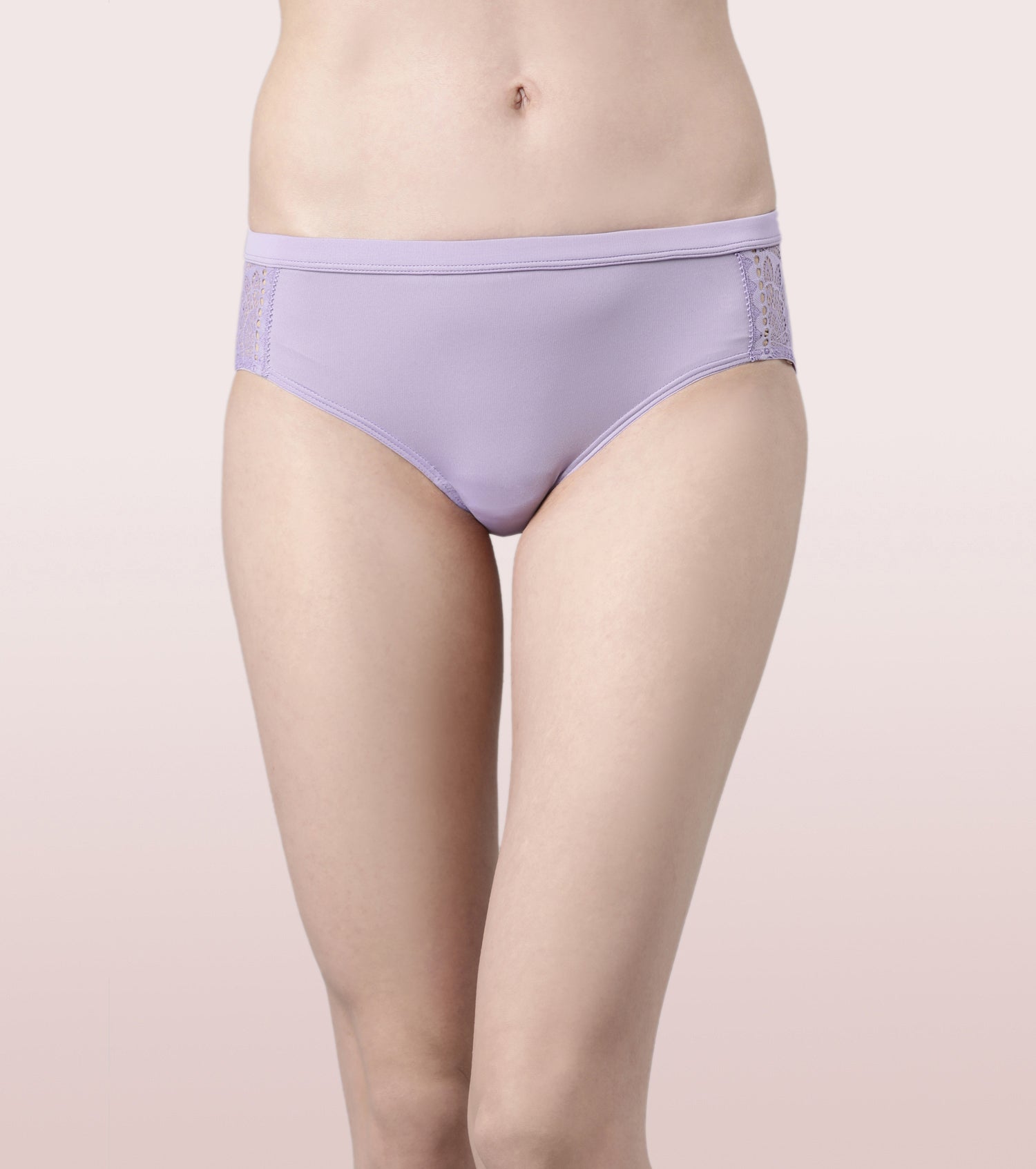 Enamor Mid Waist Hipster Co-Ordinate Panty For Women | Stretch Tulle Fabric With Pretty Side Lace Detailing | P118
