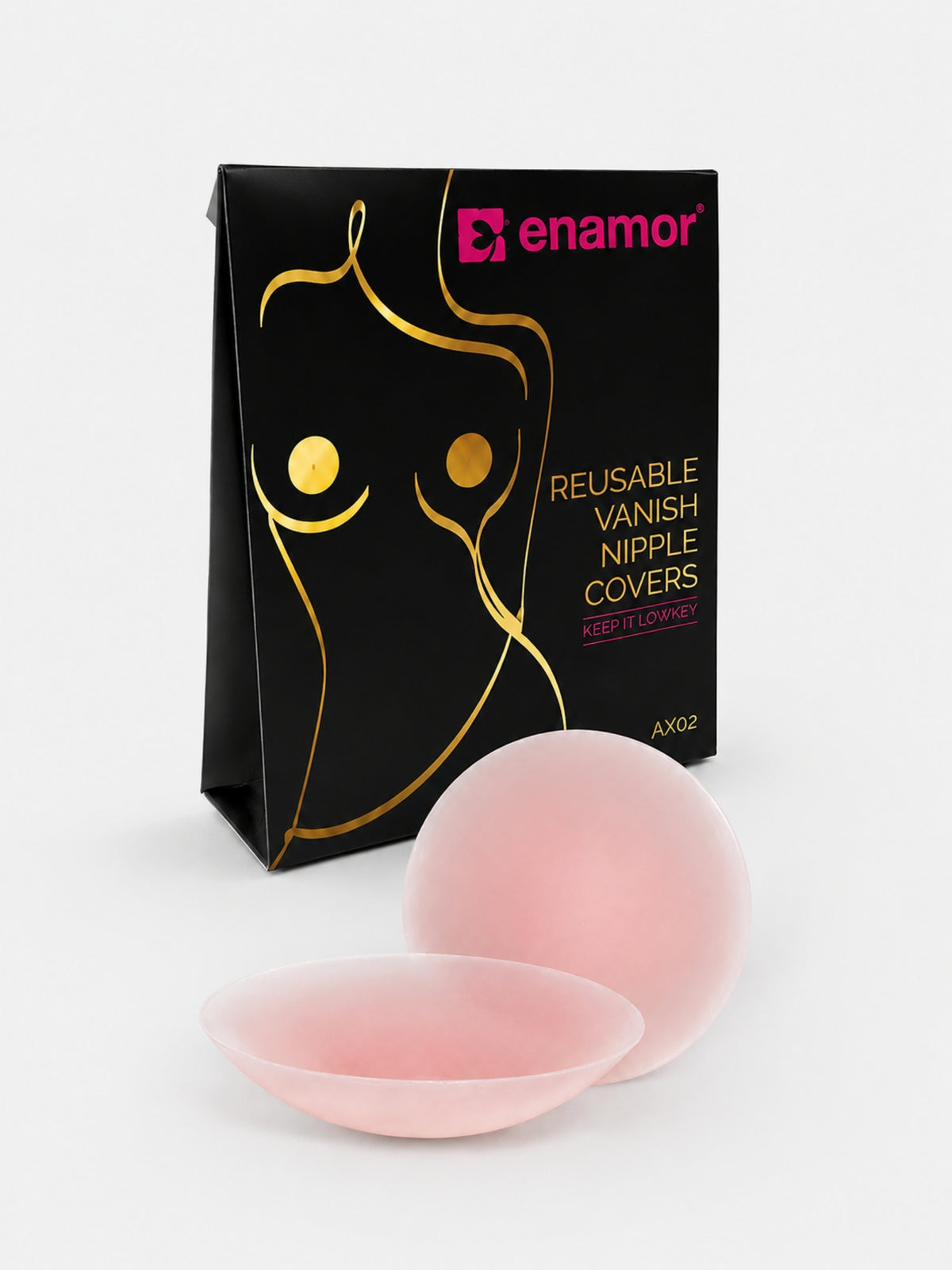 Enamor Reusable Vanish Nipple Covers – AX02, Ultra Thin, Invisible Coverage, Reusable Comfort (Nude)