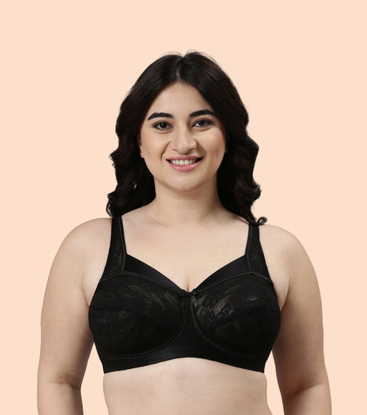 Enamor Classic Lift Women's Everyday Fashion Full Suppot Bra - Non-Padded, Wirefree, Full-Coverage - FB06