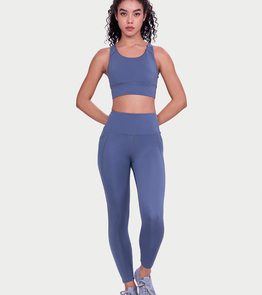 Enamor High rise 7/8th length Adjustable drawstring  Workout leggings For Women - Hugged Fit, Quick Dry, Antimicrobial - A605 (Basalt)