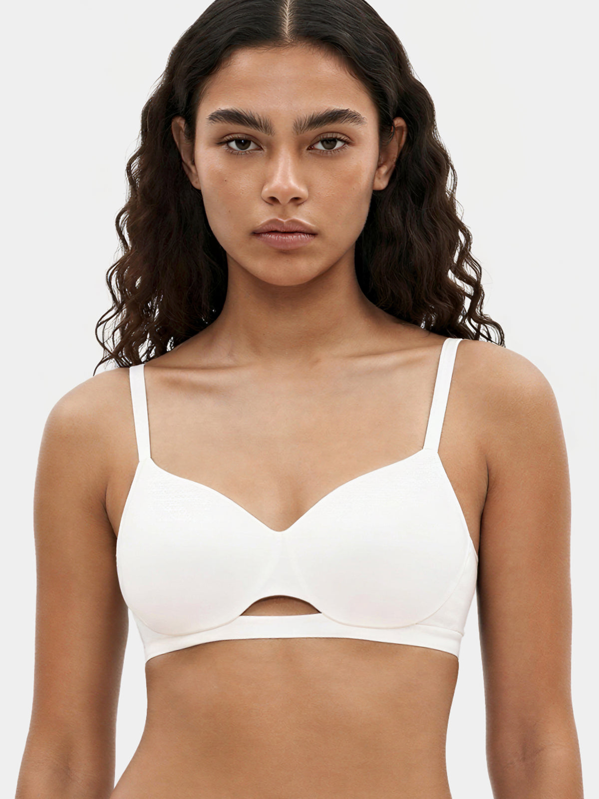 Enamor Innovations CloudSoft, Invisi Neckline Women's Cotton Everyday T-Shirt Bra - Padded, Wirefree, Medium Coverage - A032 (White)