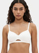 Enamor Innovations CloudSoft, Invisi Neckline Women's Cotton Everyday T-Shirt Bra - Padded, Wirefree, Medium Coverage - A032 (White)