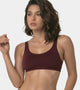 Enamor Low Impact Women's Cotton Everyday Sports Bra - All Day Comfort, Non Padded, Wirefree, High Coverage - SB06 (Grapewine)