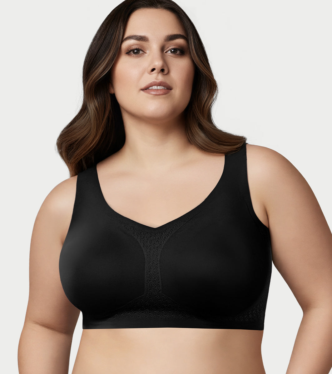 Enamor Innovations Invisi Minimizer, Ultra Smooth, Bonded, Mframe, Women's T-Shirt Bra - Seamless, No-Pinch, No-dig, Padded, Wirefree, Full Coverage- IO03(Available in Plus Sizes) (Black)