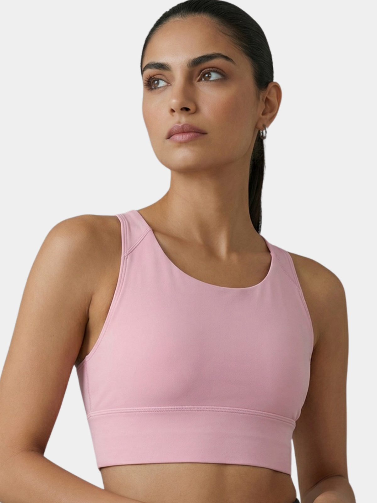 Enamor A202 Wide Straps Seamed T-back Basic Workout Sports Bra - Quick Dry, Antimicrobial, Removable Padding, Non-Wired, Full Coverage (Pink Nectar)