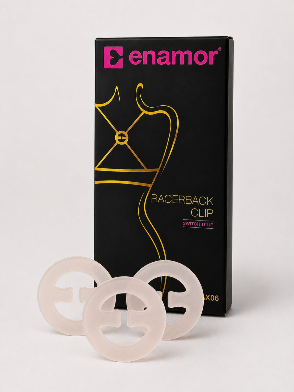Enamor Racerback Clip – AX06, Durable Clip, Smooth Edges, Instant Racerback Fit - Pack of 3 (Transparent)