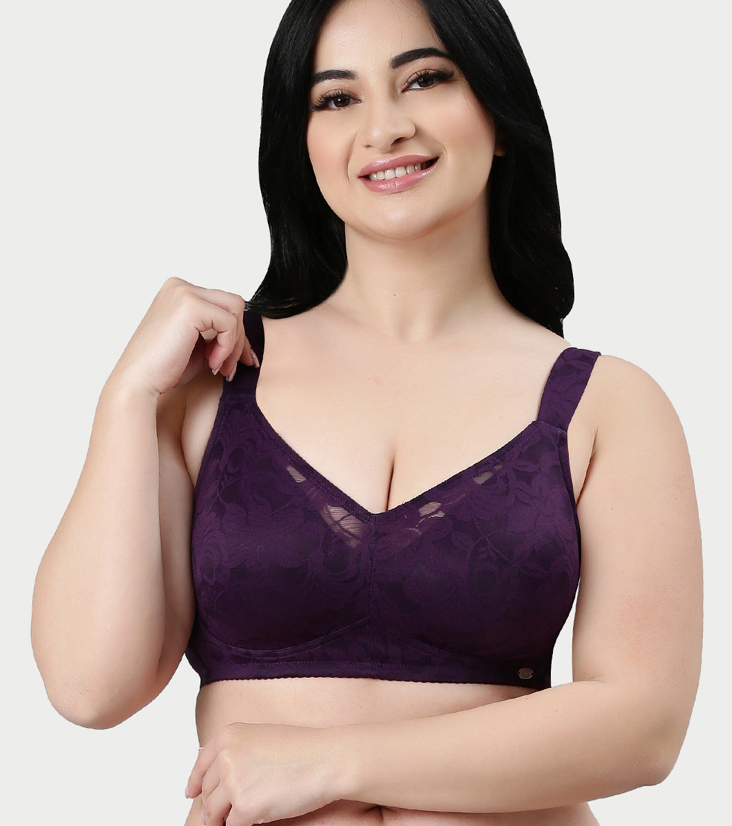 Enamor Innovations Transform Ultralight, Everyday Women's Minimizer Bra -Super lift, Non-Padded, Wirefree, Full Coverage - F122 (Available in Plus Sizes) (Blackberry Cordial)