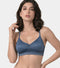 Enamor Lit Balconette Bra for Women Padded, Wire-Free, Medium Coverage, Lace Jacquard on Cups - SMB02 (Dawn Blue)