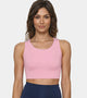 Enamor Crew Neck Sleeveless Crop length Sports Bra For Women - Hook & Eye Closure, Hugged Fit - A205 (Lilas)