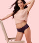 Enamor PH40 Innovations Invisi, All Day Comfort, Mid Waist Hipster Panty for Women - No Visible Panty Lines, Sweat wicking, Free Cut, Full Coverage -  Pack of 1 (Grape Wine)