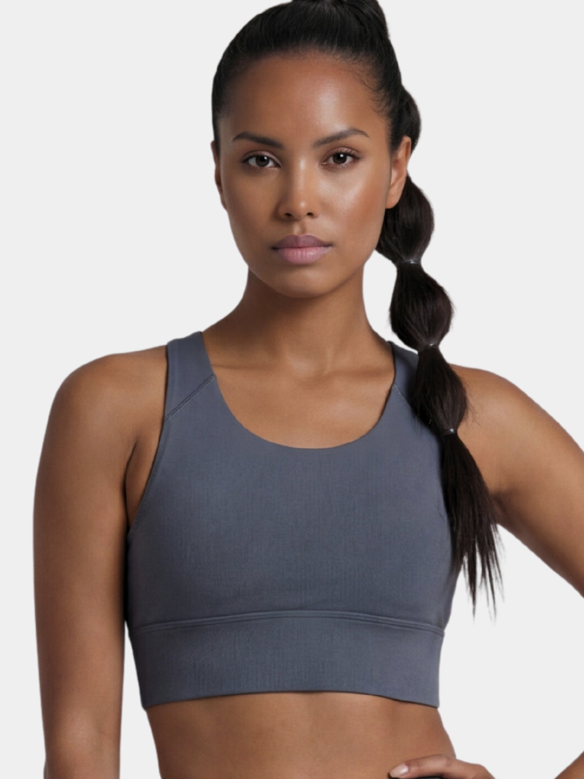 Enamor A202 Wide Straps Seamed T-back Basic Workout Sports Bra - Quick Dry, Antimicrobial, Removable Padding, Non-Wired, Full Coverage (Turbulence)