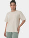 Enamor Essentials Back Graphic Oversized T-Shirt – E347, Oversized Fit, Regular Length, Back Graphic, Stretch Rib Neck Band (Pinktint)