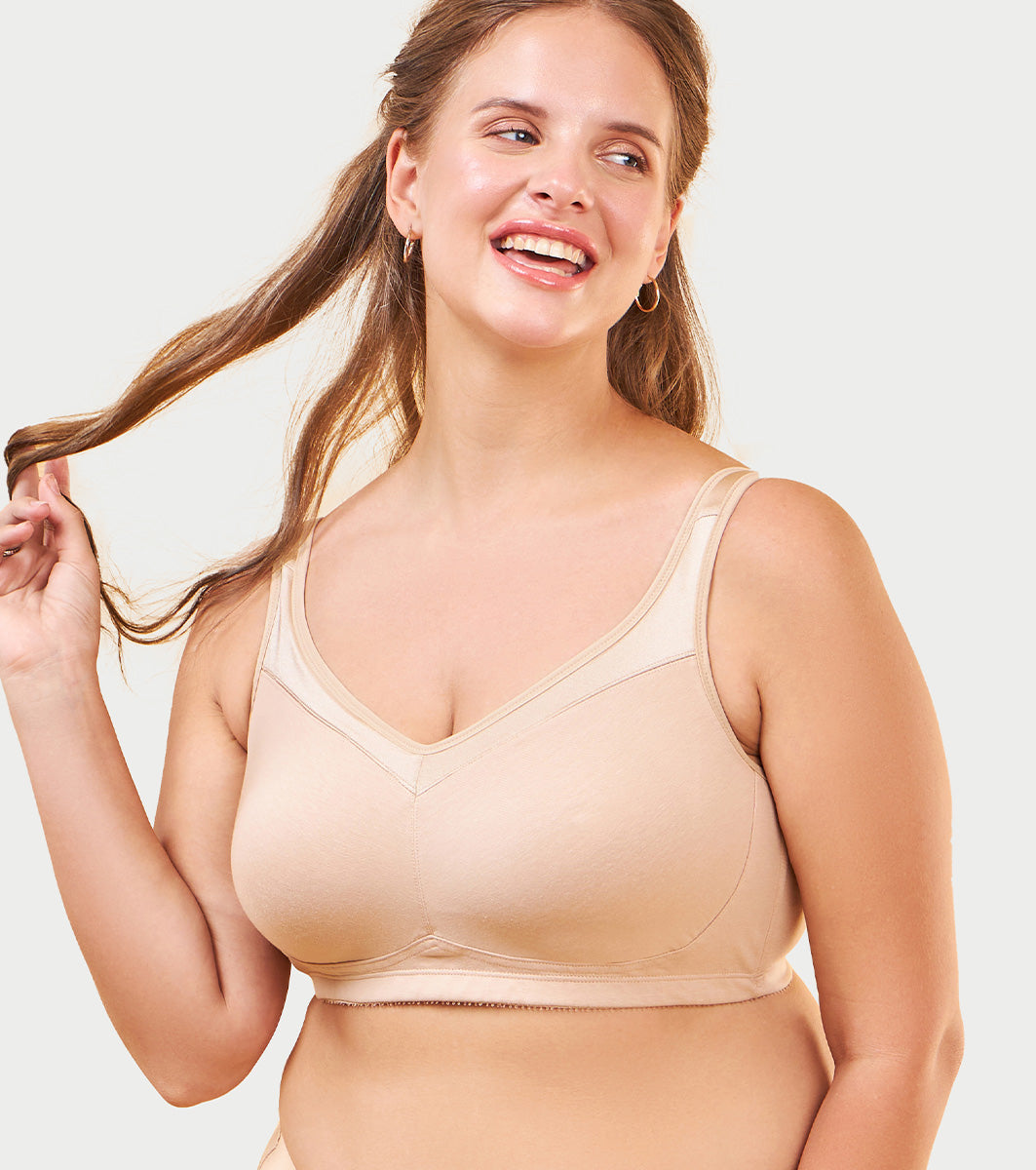 Enamor Full Support Super Lift Women's Cotton Everyday Minimizer Bra - Non Padded, Wirefree, Full Coverage - A112 (Available in Plus sizes) (Paleskin)
