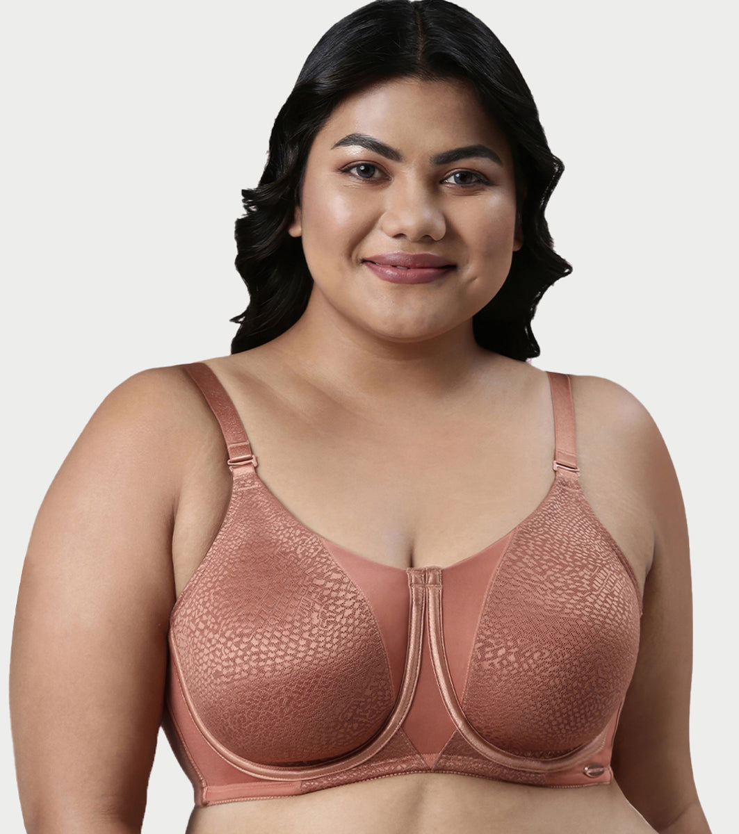 Enamor Innovations Transform Women's Full Support Minimizer Bra -  Smoothening and Breathable Non Padded, Wired, Full Coverage  - F124 (Available in Plus Sizes) (Cedar Wood)