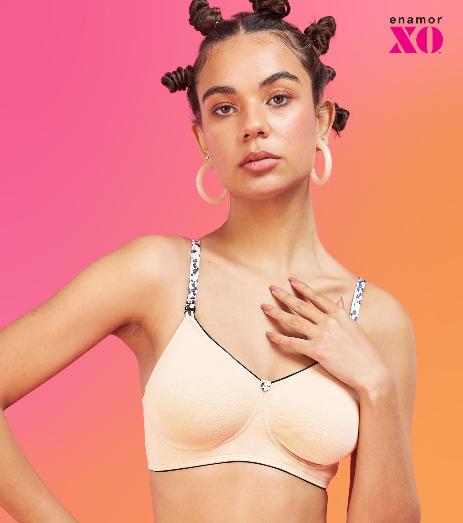 Enamor XO Toasted Almond Non Wired Non Padded Regular Bra - Livia