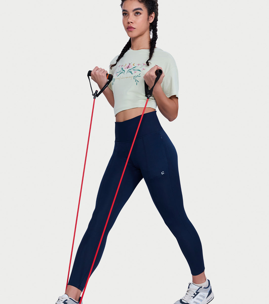 Enamor Versatile Tummy Grip Leggings – Butter-soft, high-rise, 4-way stretch comfort -A612 (Navy)