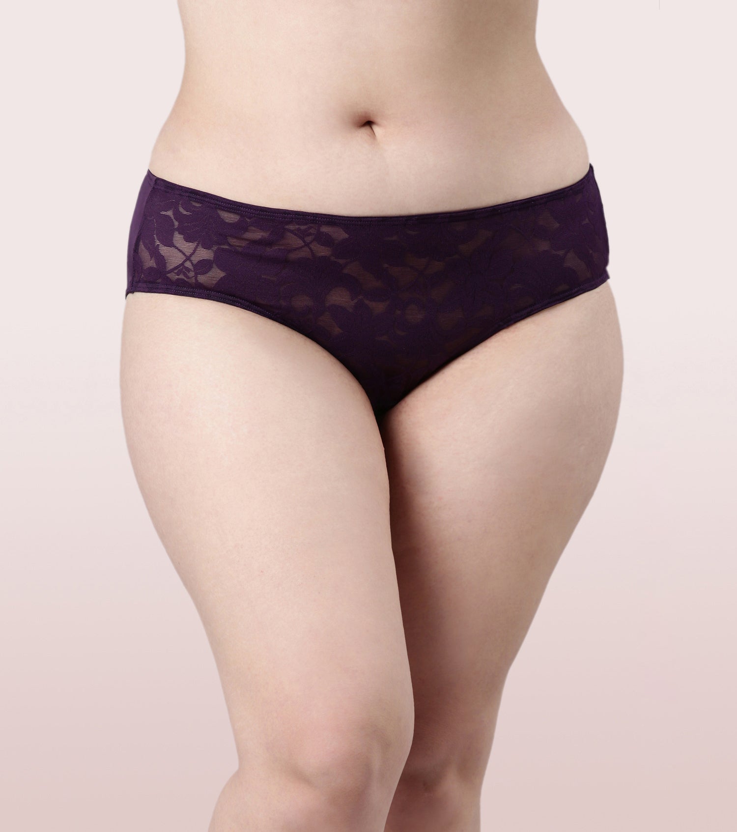 Enamor Mid Waist Hipster Co-Ordinate Panty For Women | Soft Tulle Fabric With Floral Lace At The Front | P122