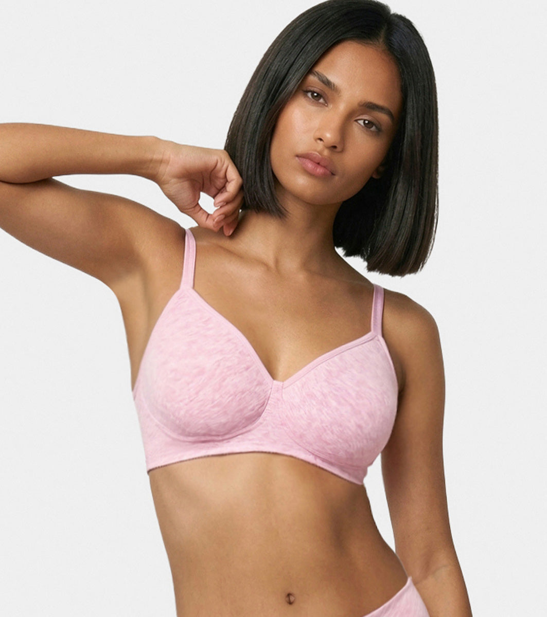 Enamor Innovations Fabcool Encircled  Side Support Shaper, Non Padded, Wirefree, High Coverage, Women's Cotton Everyday Bra  - A042 (Available in Plus Sizes) (Orchid Melange)