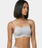Enamor Moulded Double Layer Front Women's Cotton Cami Bra - Detachable Slim Straps with Back Keyhole, Non Padded, Wirefree, High Coverage - A022 (Greymelange)