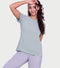 Enamor Pull on Short Sleeve Crew Neck Regular Length Cotton Comfort T-Shirt For Women - Relaxed Fit - E311 (Iceberg Green)