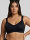 Enamor Innovations Pure Ease Women's, Ultra Smoothening Full Support Everyday Bra - No-Pinch, No-Dig Non Padded, Wirefree, Full Coverage  - F121 (Available in Plus Sizes) (Black)