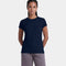 Enamor Short Sleeve Crew Neck Regular Length Basic Crew T-Shirt for Women - Slim Fit, Soft and Breathable Stretch Cotton - E047 (Navy)